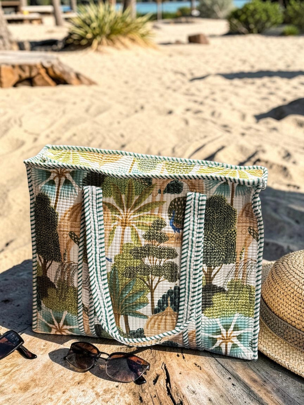 Quilted Tropical Tote
