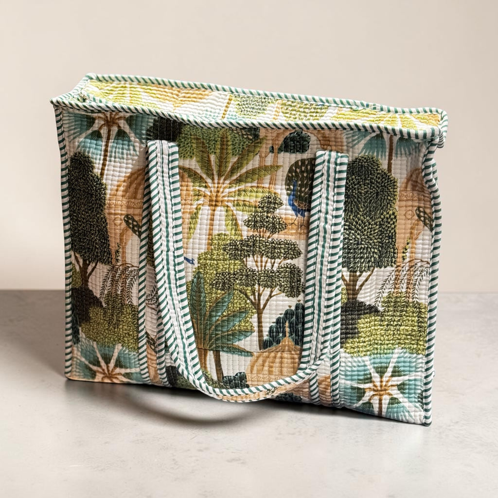Quilted Tropical Tote